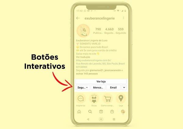 Facilite o contato com sua empresa, tenha os botões interativos do Instagram