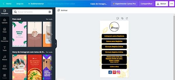 como-colocar-varios-links-na-bio-do-instagram-com-canva
