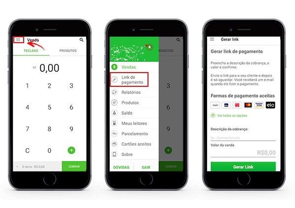 Como Criar link de pagamentos online PagSeguro pelo aplicativo Vendas