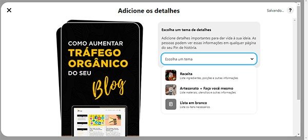 Adicione detalhes ao Pin