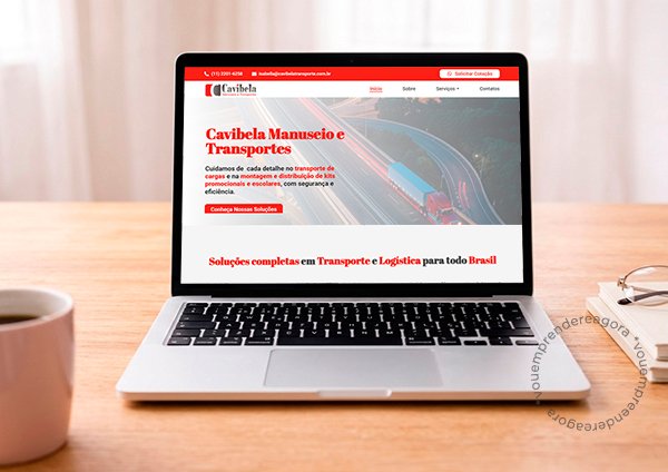 página inicial estrutura de um site profissional