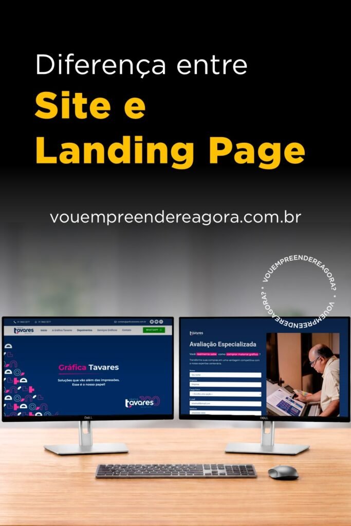 Qual a Diferença entre site e landing page