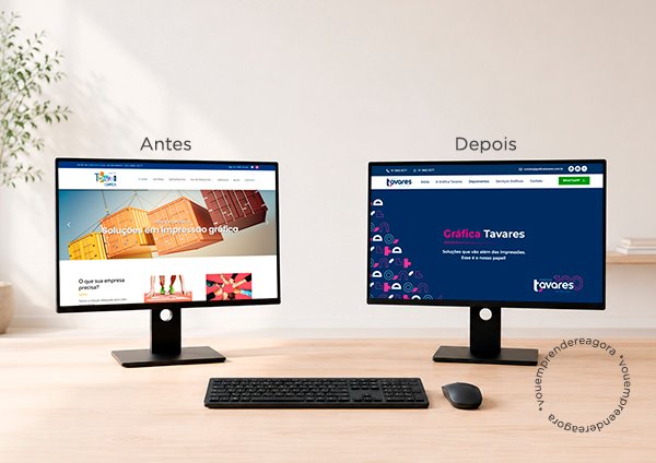 Quanto custa um redesign de site - Antes e depois do site da Grafica Tavares