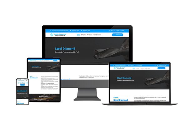 Site responsivo adaptado para desktop, tablet e celular